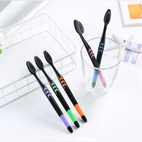 Soft Bristle Toothbrush Adult Bamboo Charcoal Household Fine Hair Antibacterial - Picture 5 of 7